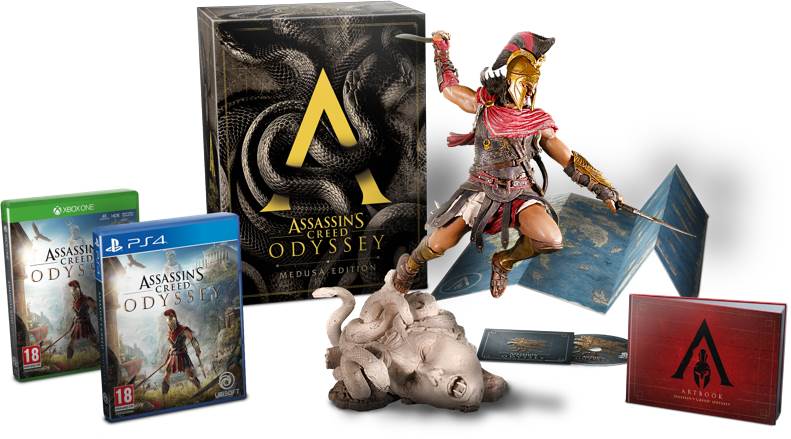 Набор assassins creed. Assassins Creed Odyssey Collectors Edition. Коллекционное издание ассасин Одиссея. Ассасин Крид 4 диск коллекционка. Assassins Creed: Одиссея Medusa Edition.